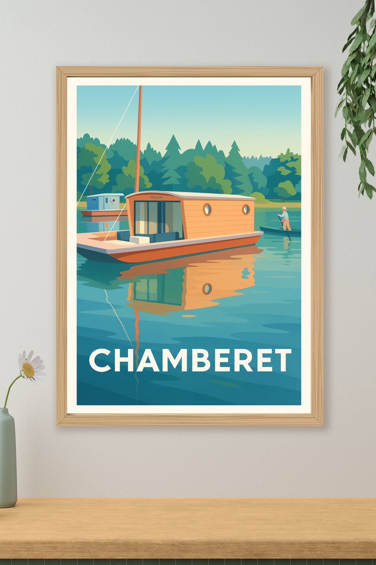 Affiche Chamberet — Sérénité au fil de l'eau · poster d'art de Chamberet