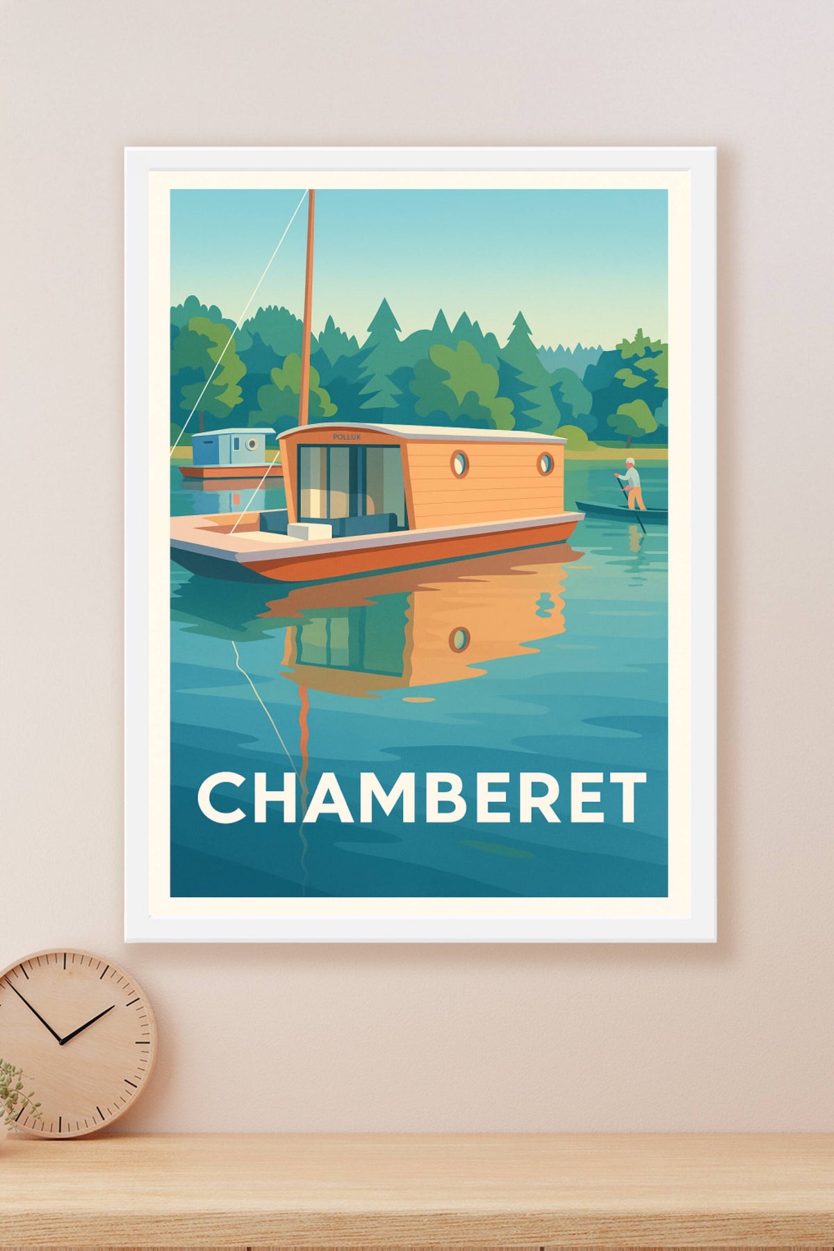 Affiche Chamberet — Sérénité au fil de l'eau · poster d'art de Chamberet