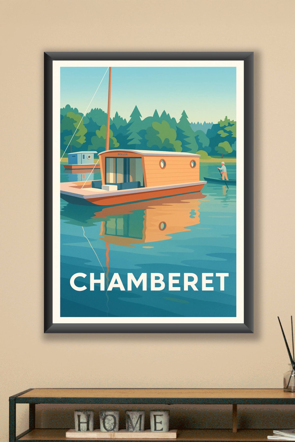 Affiche Chamberet — Sérénité au fil de l'eau · poster d'art de Chamberet