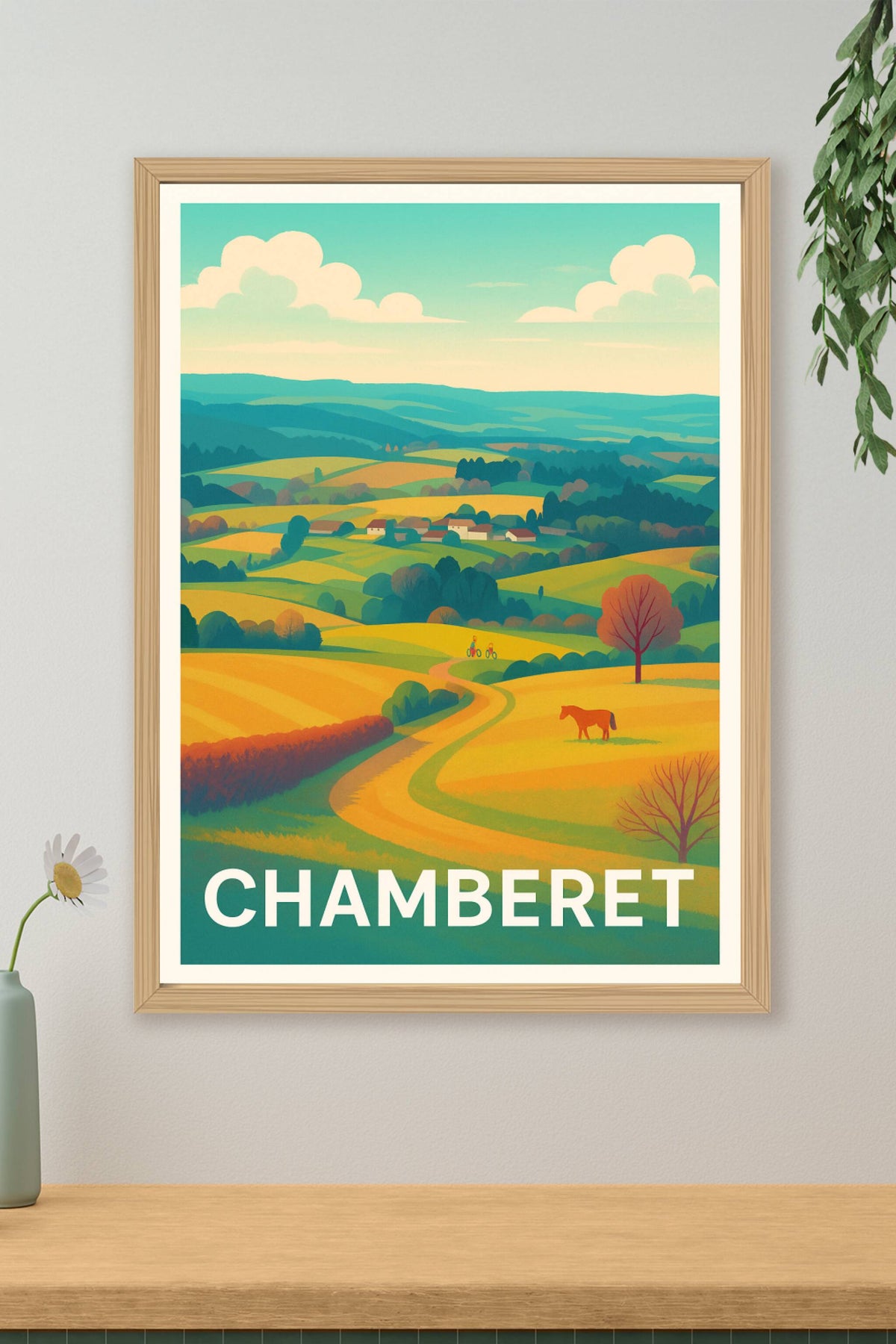 Affiche Chamberet — Paysages champêtres et sérénité rurale · poster d'art de Chamberet