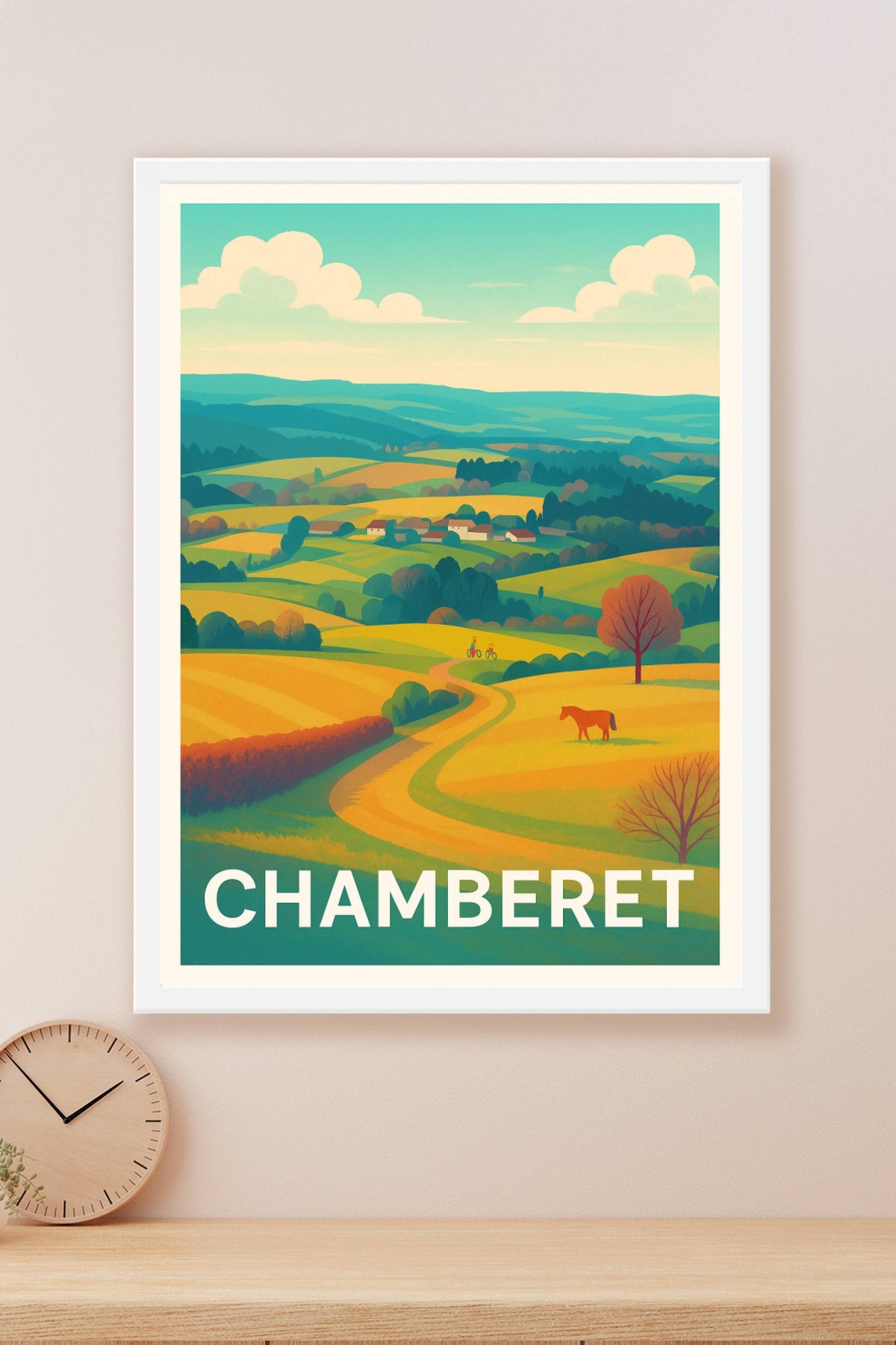 Affiche Chamberet — Paysages champêtres et sérénité rurale · poster d'art de Chamberet