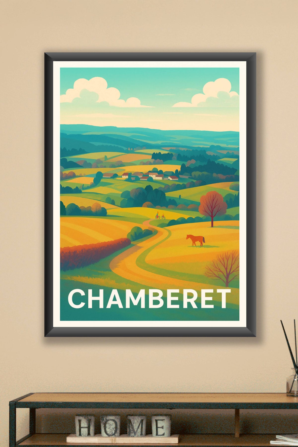 Affiche Chamberet — Paysages champêtres et sérénité rurale · poster d'art de Chamberet