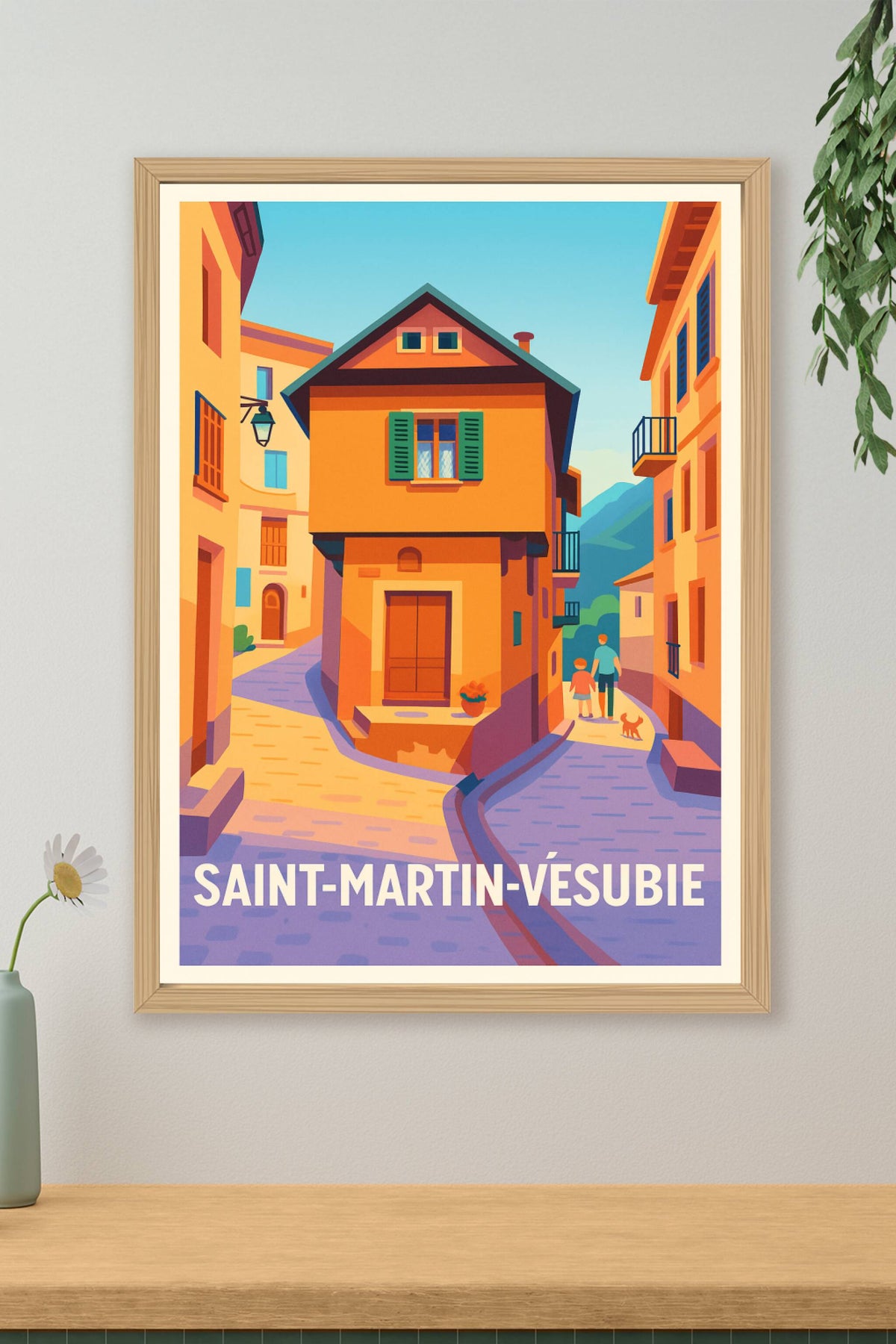 Affiche Saint-Martin-Vésubie — Charme et lumière des ruelles alpines · poster d'art de Saint-Martin-Vésubie