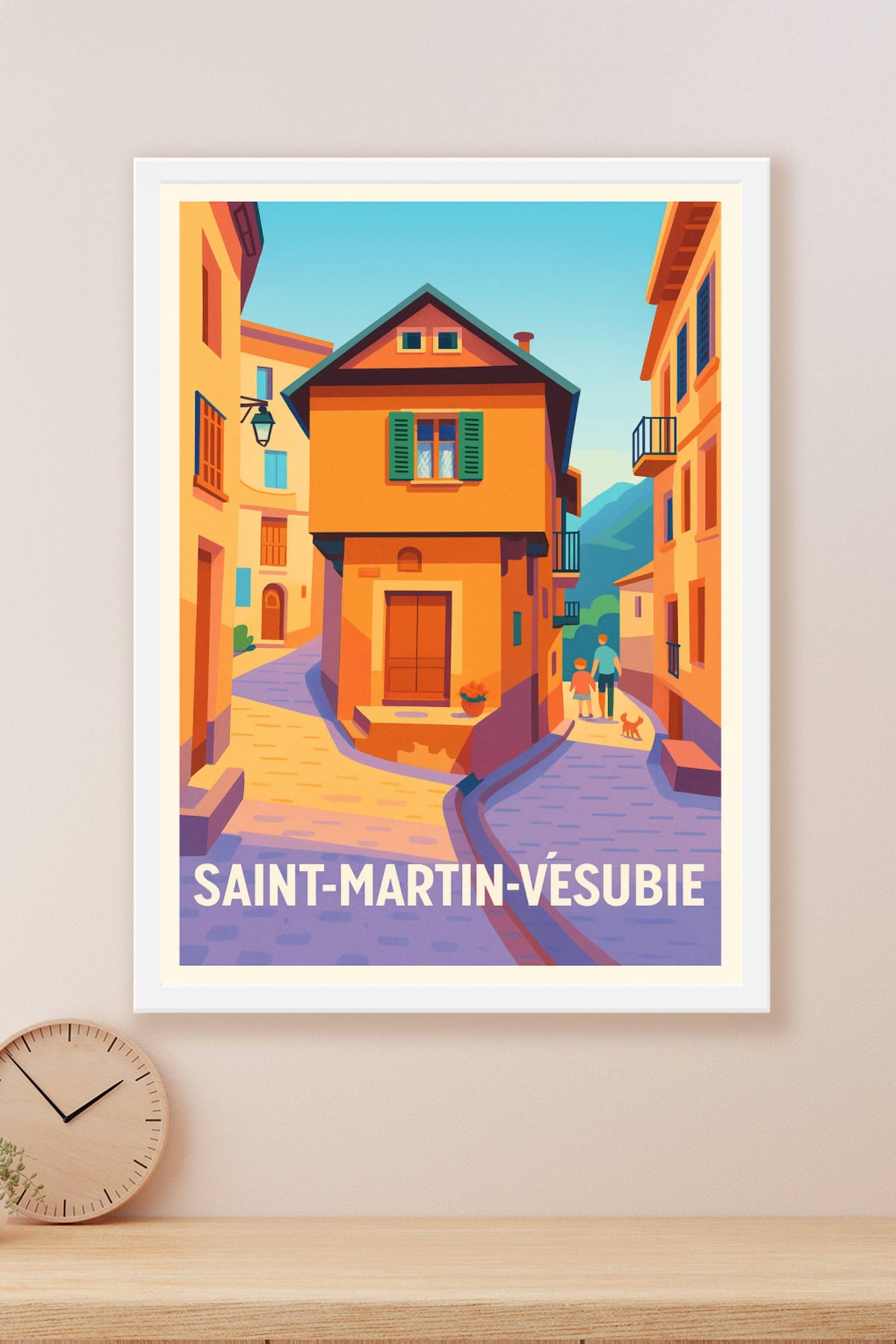Affiche Saint-Martin-Vésubie — Charme et lumière des ruelles alpines · poster d'art de Saint-Martin-Vésubie