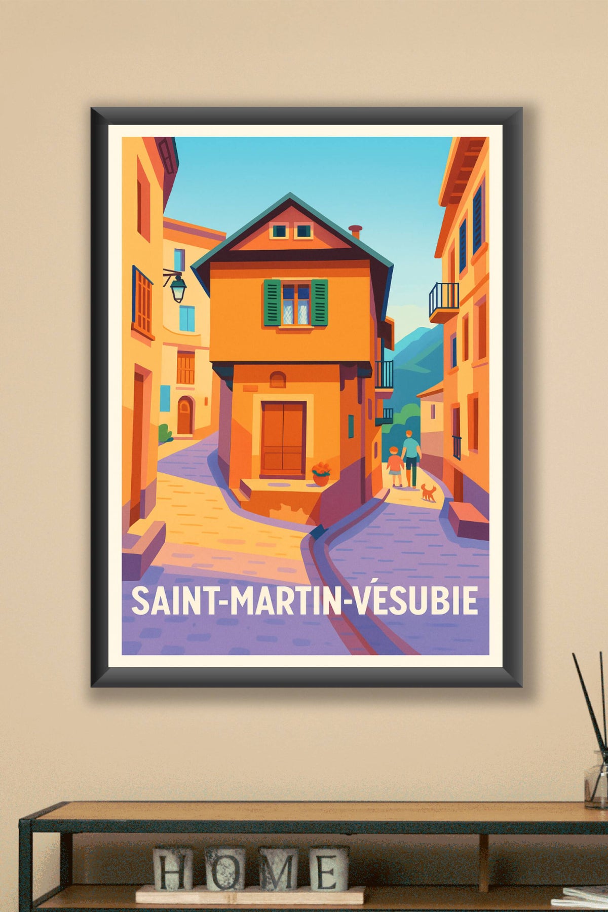 Affiche Saint-Martin-Vésubie — Charme et lumière des ruelles alpines · poster d'art de Saint-Martin-Vésubie