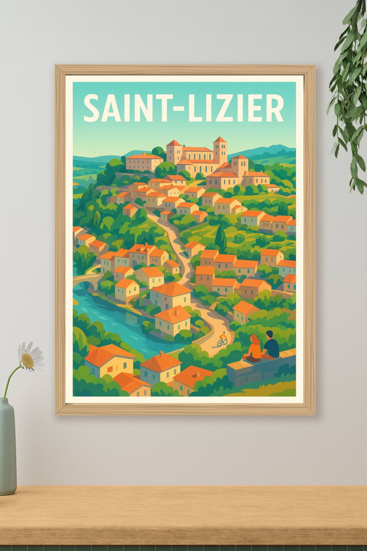 Affiche Saint-Lizier — Charme pittoresque et douceur de vivre · poster d'art de Saint-Lizier