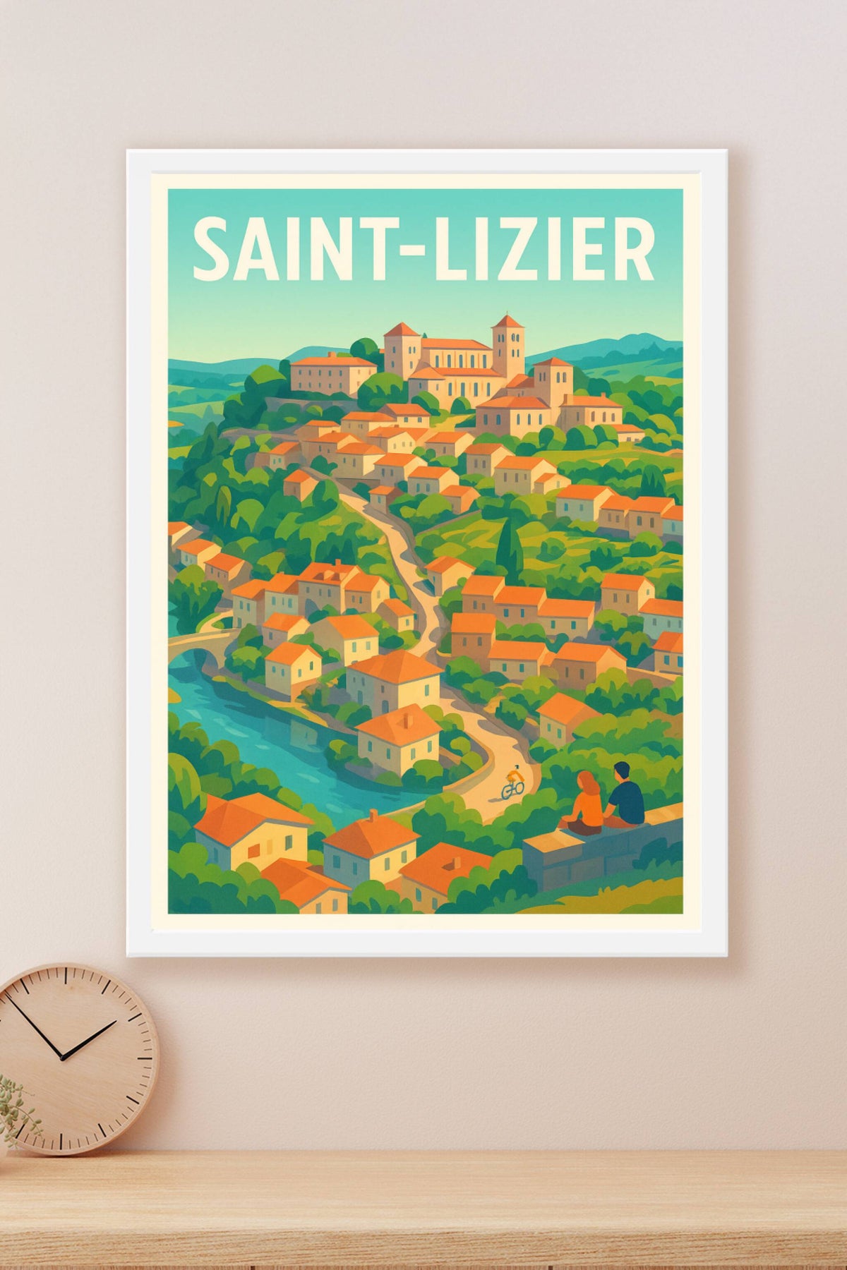 Affiche Saint-Lizier — Charme pittoresque et douceur de vivre · poster d'art de Saint-Lizier
