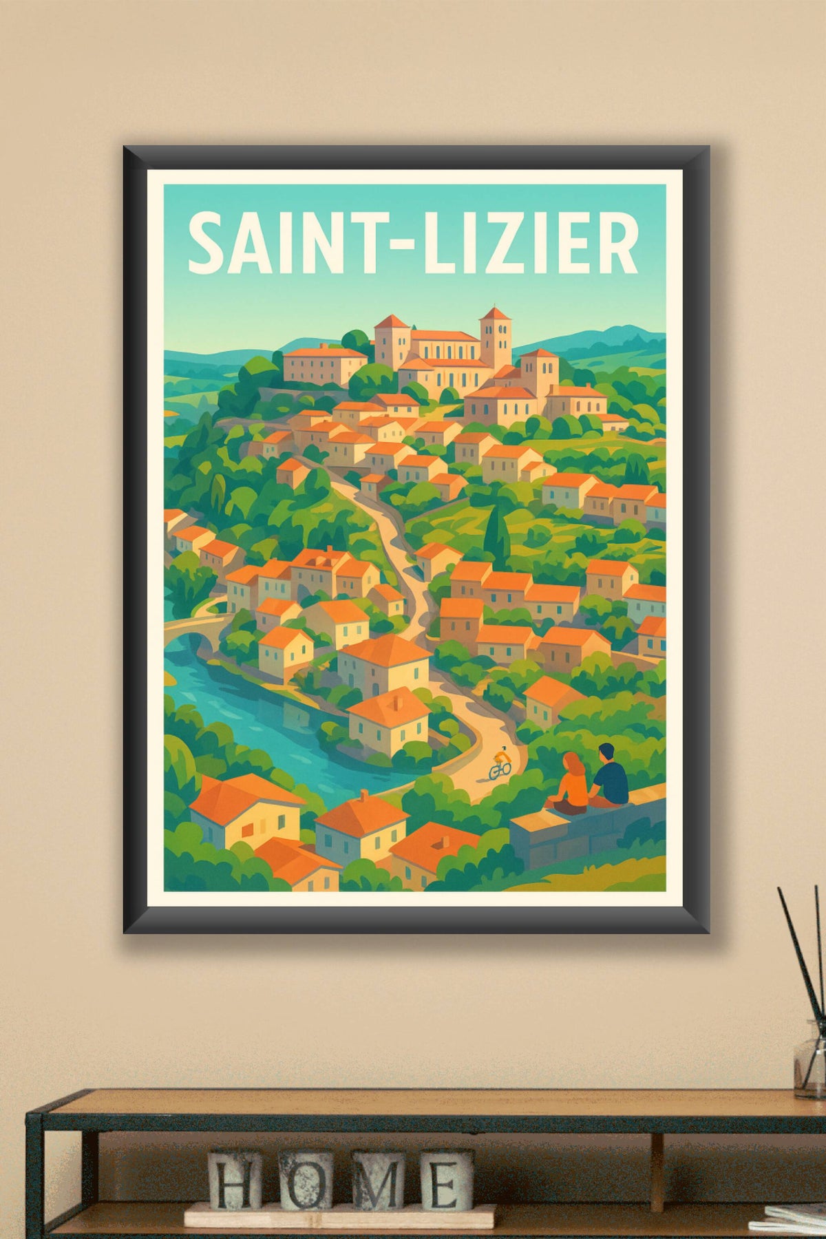 Affiche Saint-Lizier — Charme pittoresque et douceur de vivre · poster d'art de Saint-Lizier