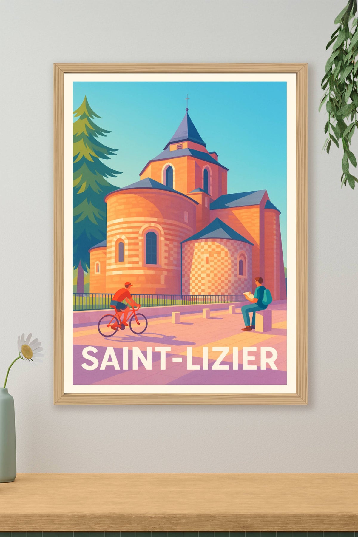 Affiche Saint-Lizier — Charme historique au cœur de l'Ariège · poster d'art de Saint-Lizier