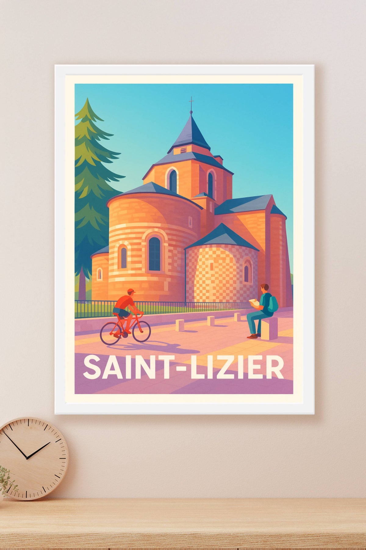 Affiche Saint-Lizier — Charme historique au cœur de l'Ariège · poster d'art de Saint-Lizier