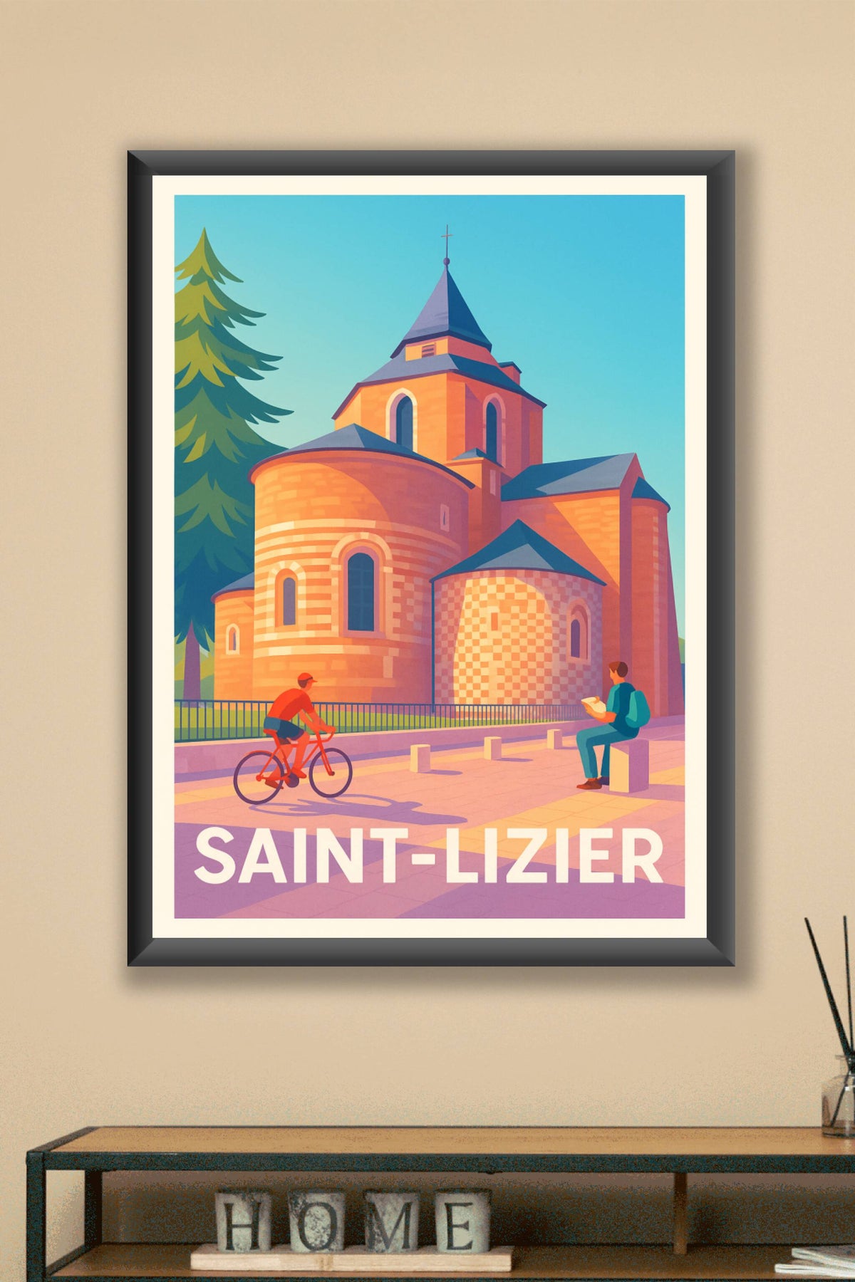 Affiche Saint-Lizier — Charme historique au cœur de l'Ariège · poster d'art de Saint-Lizier