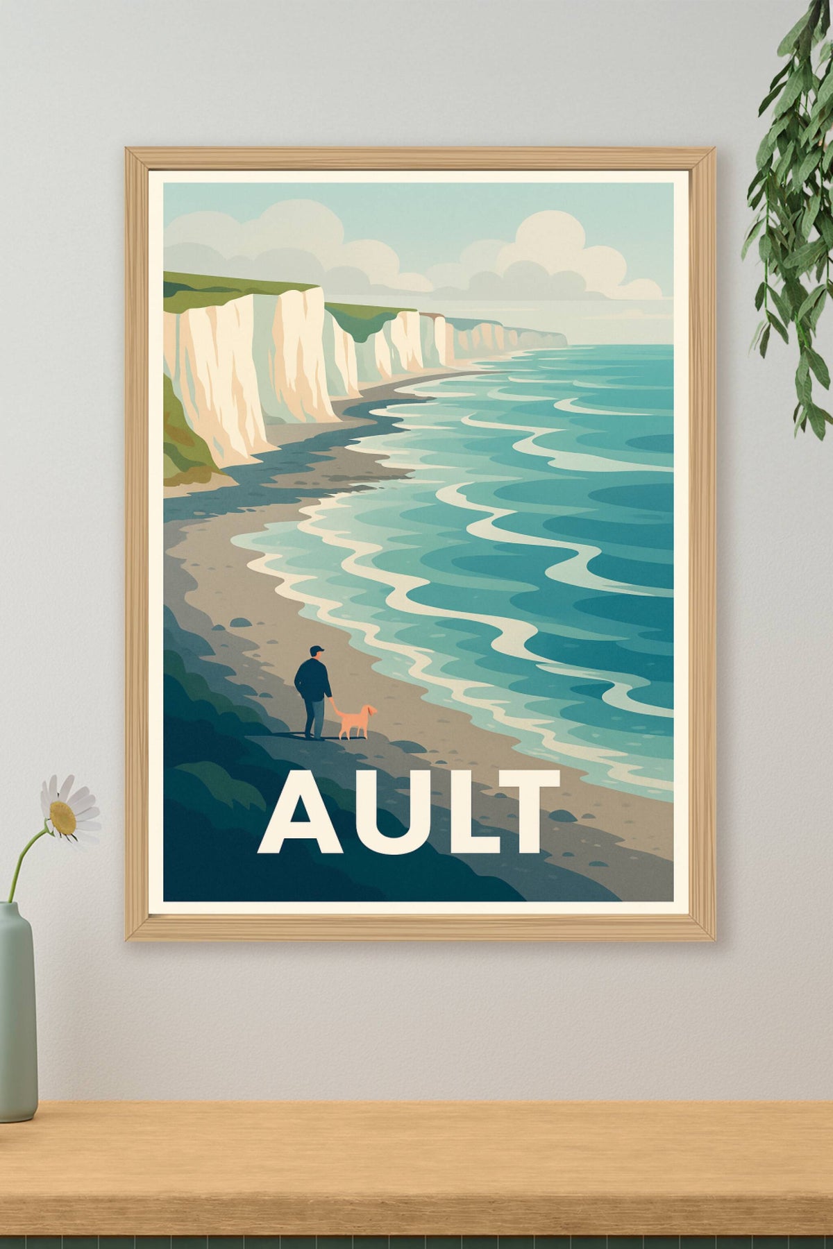 Affiche Ault — Promenade paisible sur la côte d'Albâtre · poster d'art de Ault