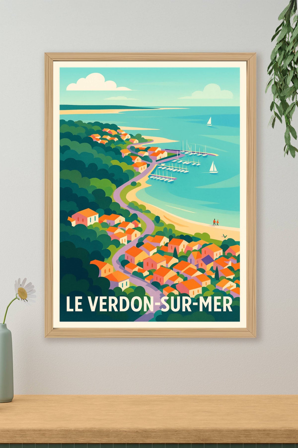 Affiche Le Verdon-sur-Mer — Charmante Escapade Côtière · poster d'art de Le Verdon-sur-Mer