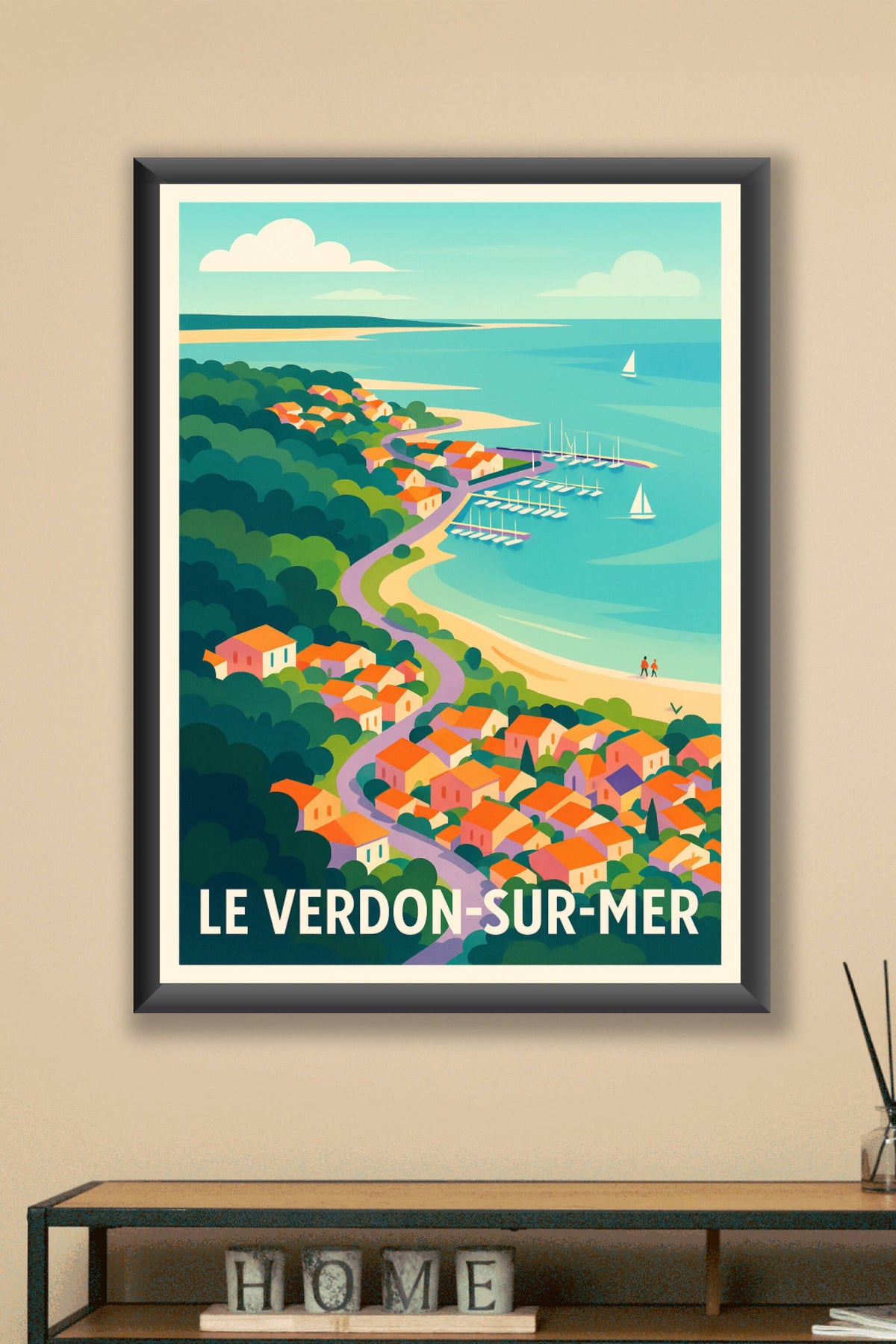 Affiche Le Verdon-sur-Mer — Charmante Escapade Côtière · poster d'art de Le Verdon-sur-Mer
