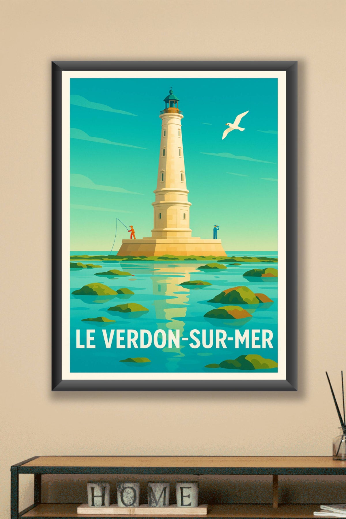 Affiche Le Verdon-sur-Mer — Charme marin et phare emblématique · poster d'art de Le Verdon-sur-Mer