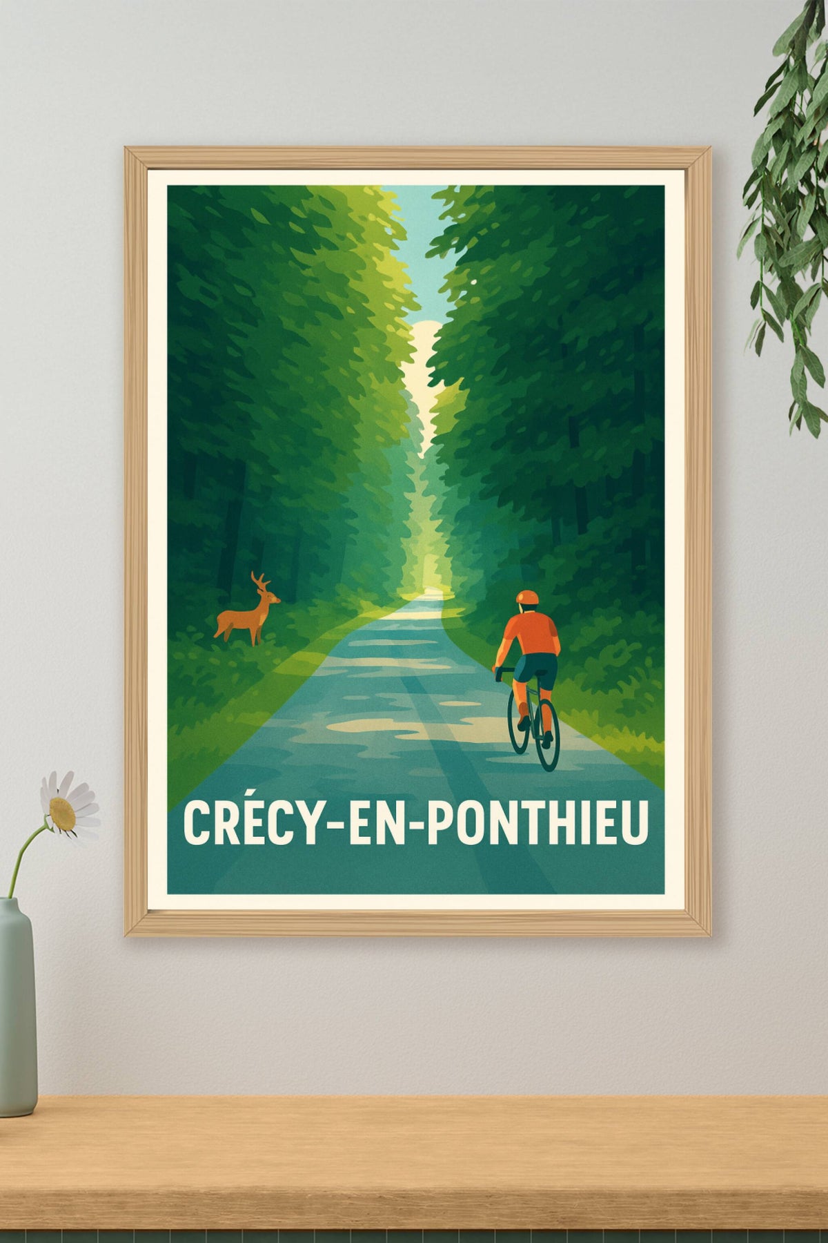 Affiche Crécy-en-Ponthieu — Évasion cycliste en pleine nature · poster d'art de Crécy-en-Ponthieu
