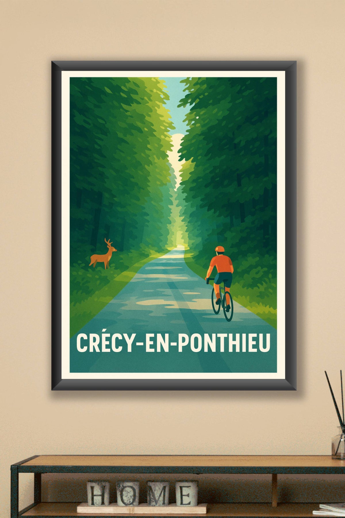 Affiche Crécy-en-Ponthieu — Évasion cycliste en pleine nature · poster d'art de Crécy-en-Ponthieu