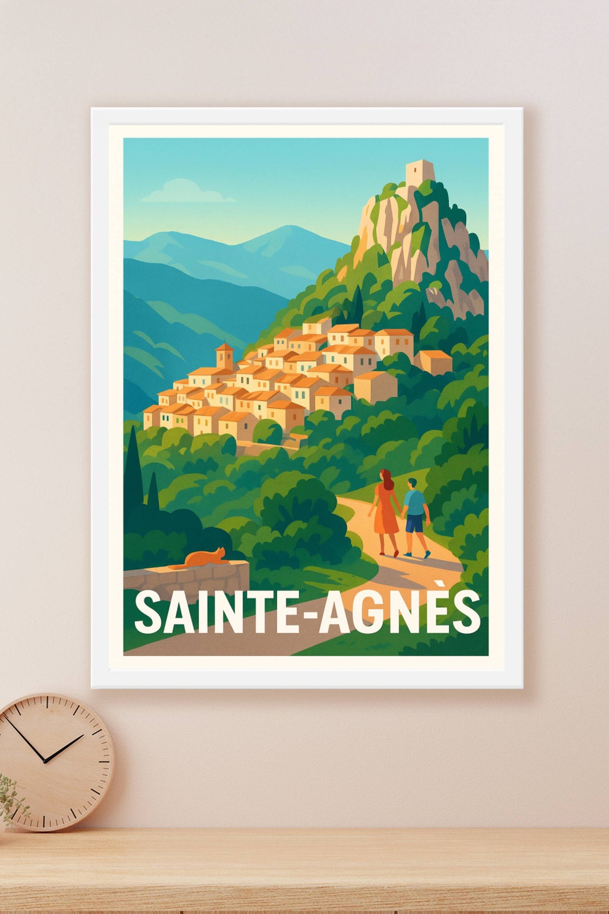 Affiche Sainte-Agnès — L'escapade pittoresque en pleine nature · poster d'art de Sainte-Agnès