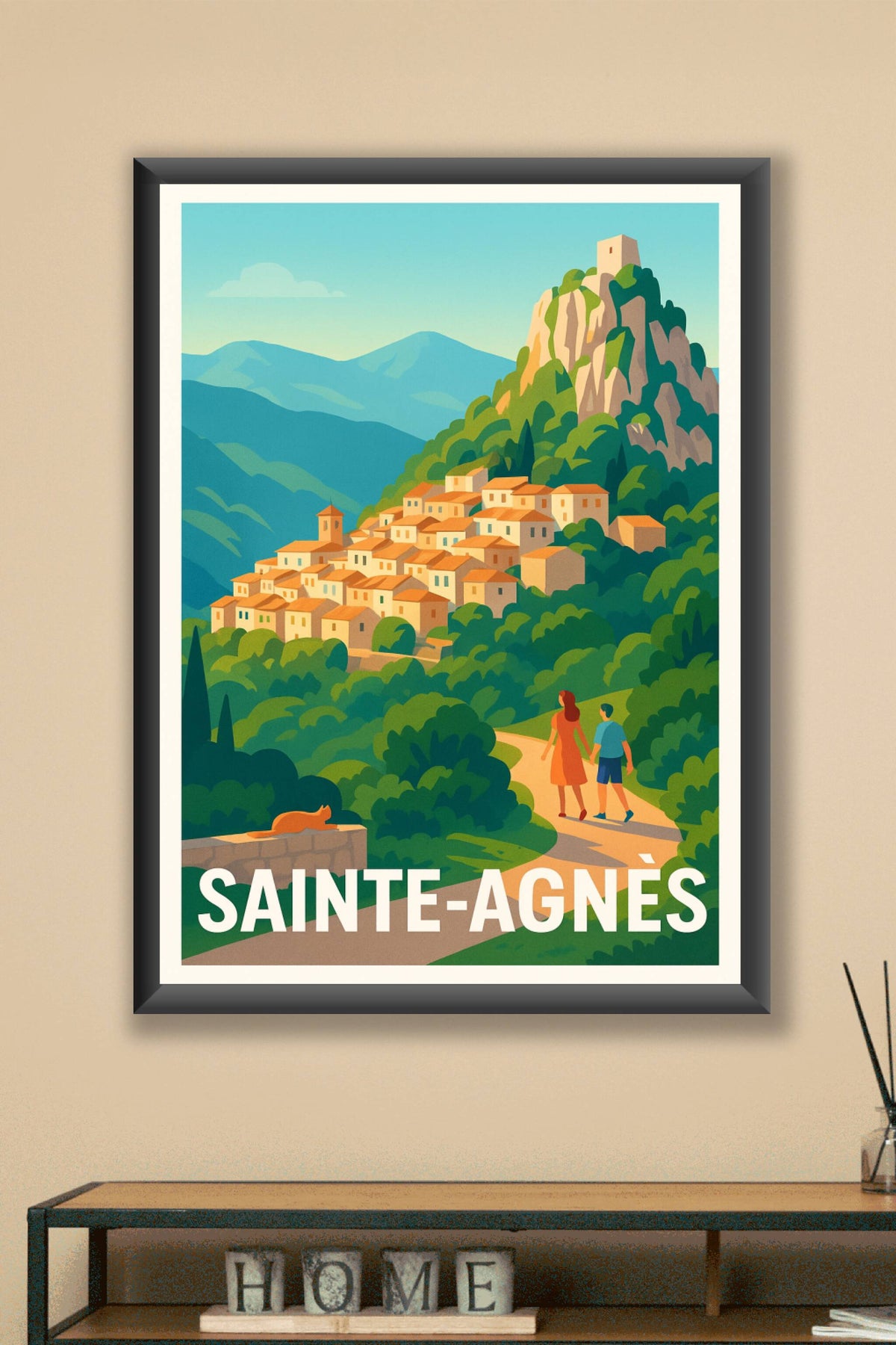 Affiche Sainte-Agnès — L'escapade pittoresque en pleine nature · poster d'art de Sainte-Agnès