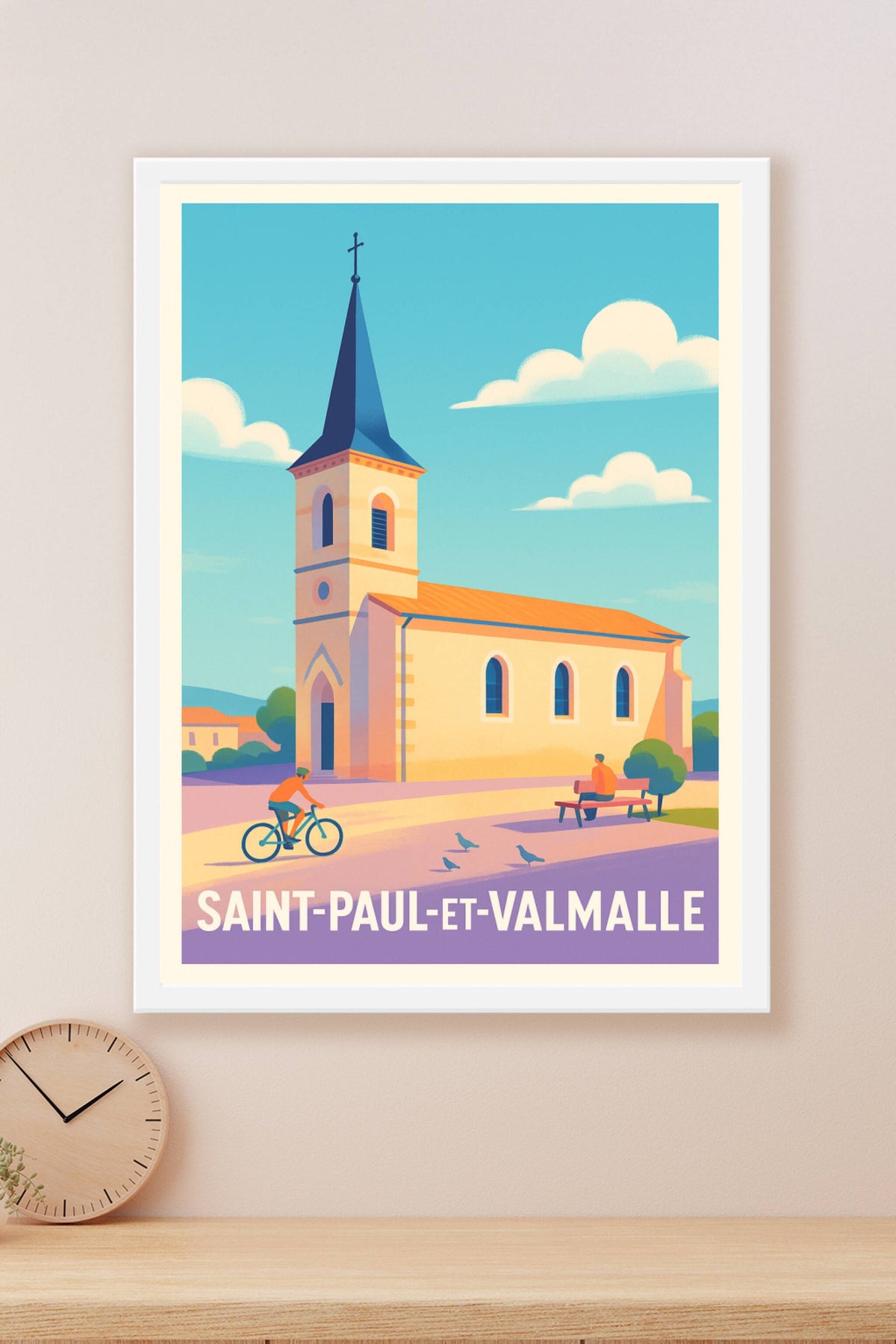 Affiche Saint-Paul-et-Valmalle — Charme paisible du village occitan · poster d'art de Saint-Paul-et-Valmalle