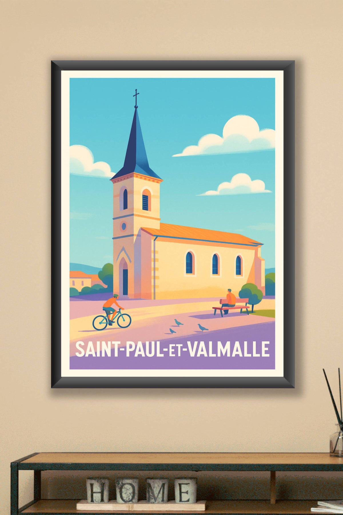 Affiche Saint-Paul-et-Valmalle — Charme paisible du village occitan · poster d'art de Saint-Paul-et-Valmalle