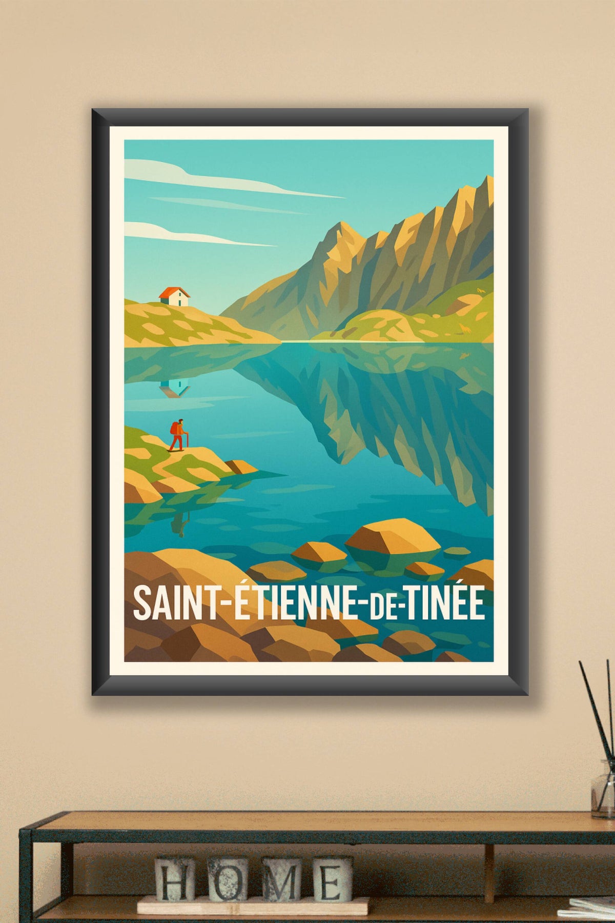 Affiche Saint-Étienne-de-Tinée — Évasion et sérénité en montagne · poster d'art de Saint-Étienne-de-Tinée