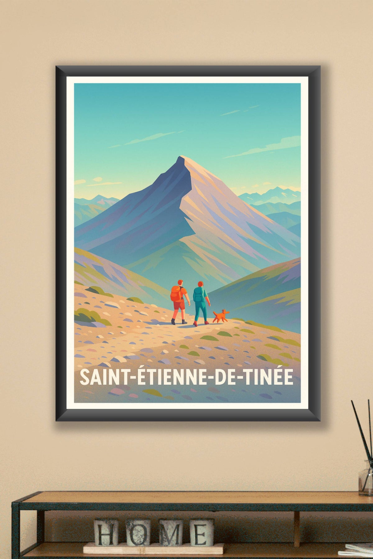 Affiche Saint-Étienne-de-Tinée — L'appel des montagnes majestueuses · poster d'art de Saint-Étienne-de-Tinée