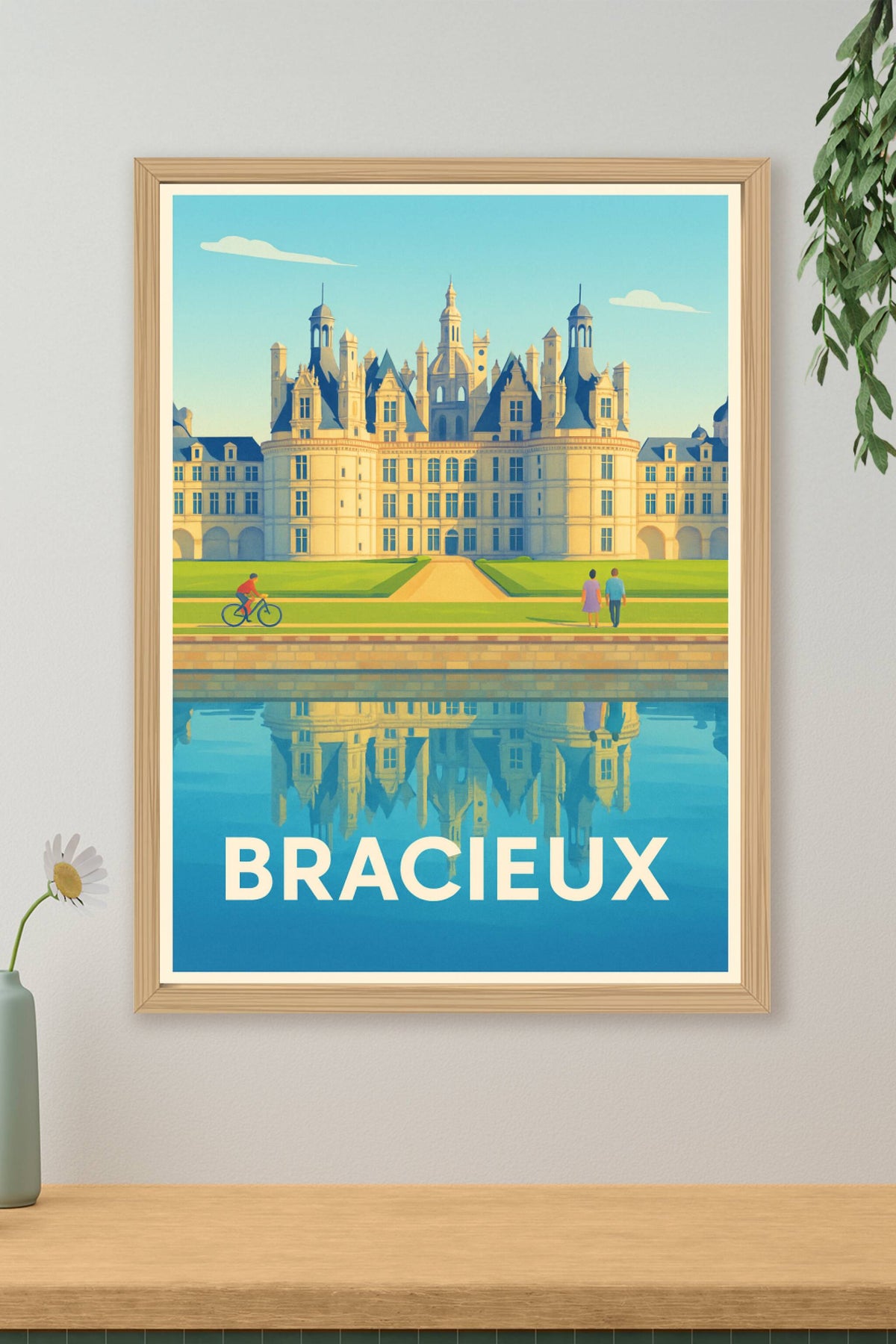 Affiche Bracieux — L'élégance du château Renaissance · poster d'art de Bracieux