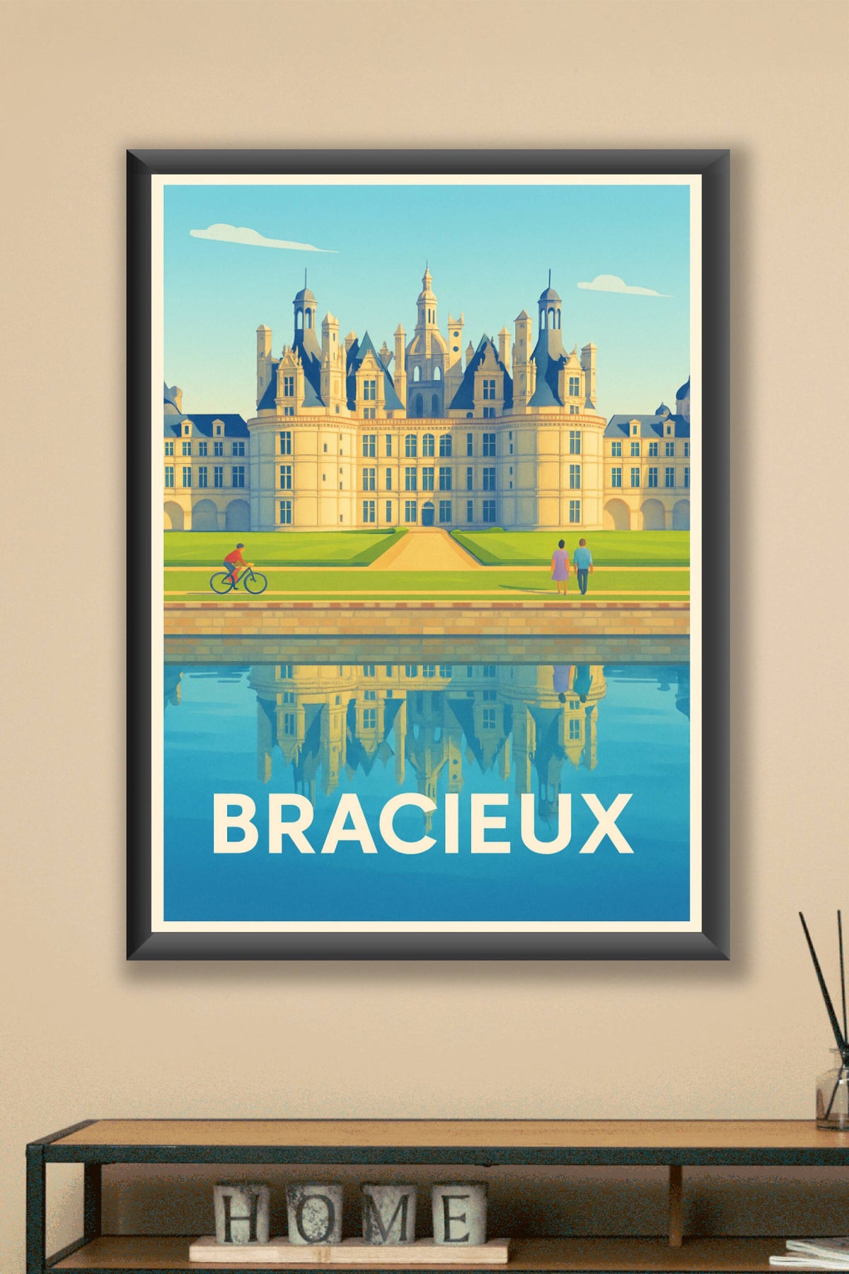 Affiche Bracieux — L'élégance du château Renaissance · poster d'art de Bracieux