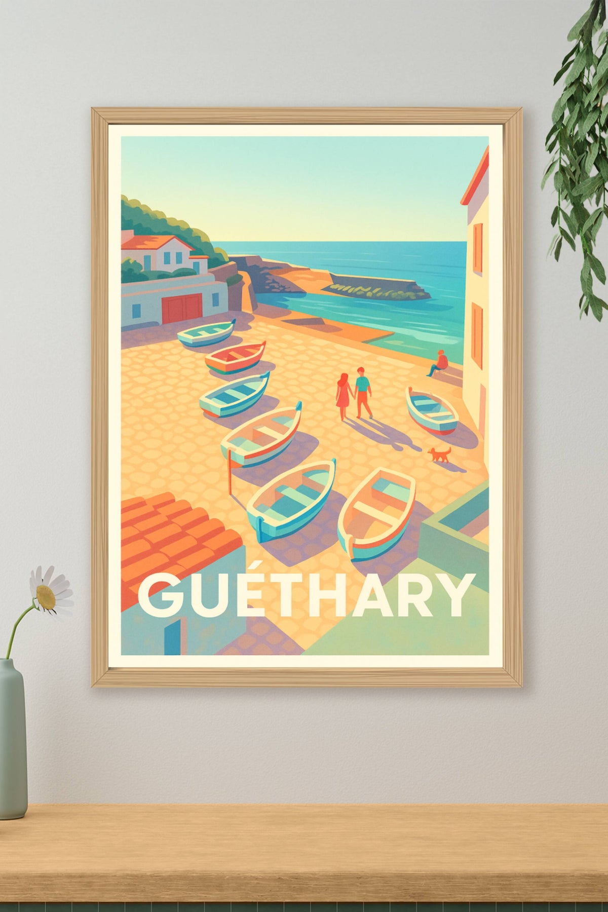 Affiche Guéthary — Charme côtier et douceur de vivre · poster d'art de Guéthary