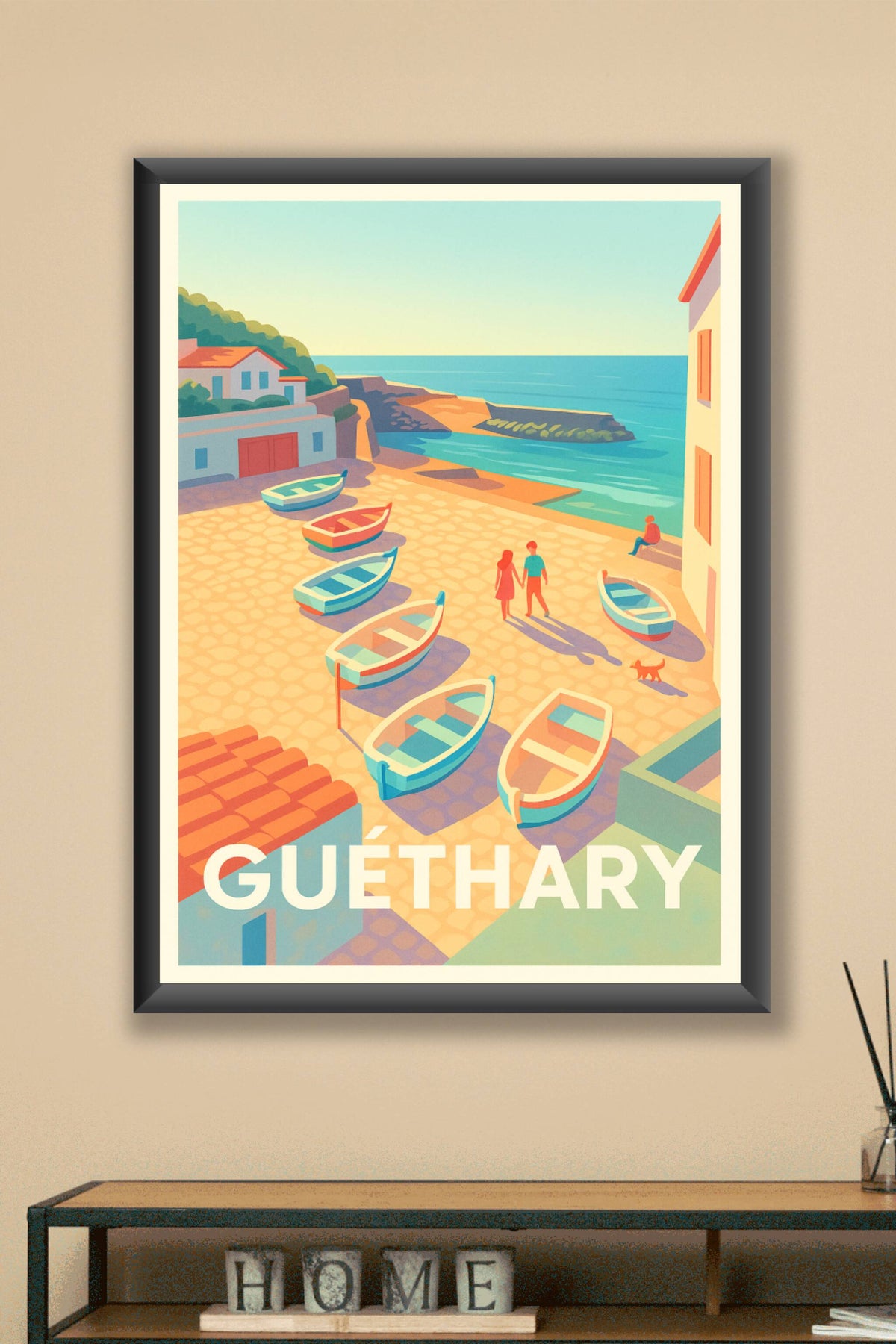 Affiche Guéthary — Charme côtier et douceur de vivre · poster d'art de Guéthary