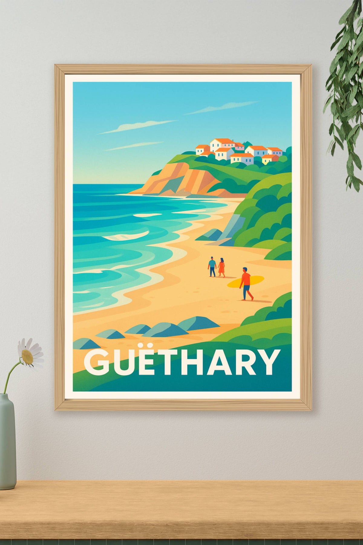 Affiche Guëthary — L'élégance côtière basque · poster d'art de Guëthary