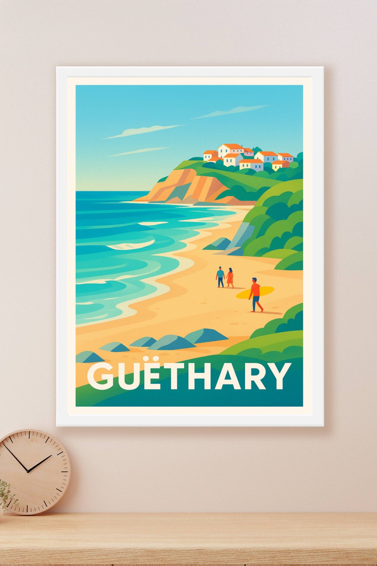 Affiche Guëthary — L'élégance côtière basque · poster d'art de Guëthary