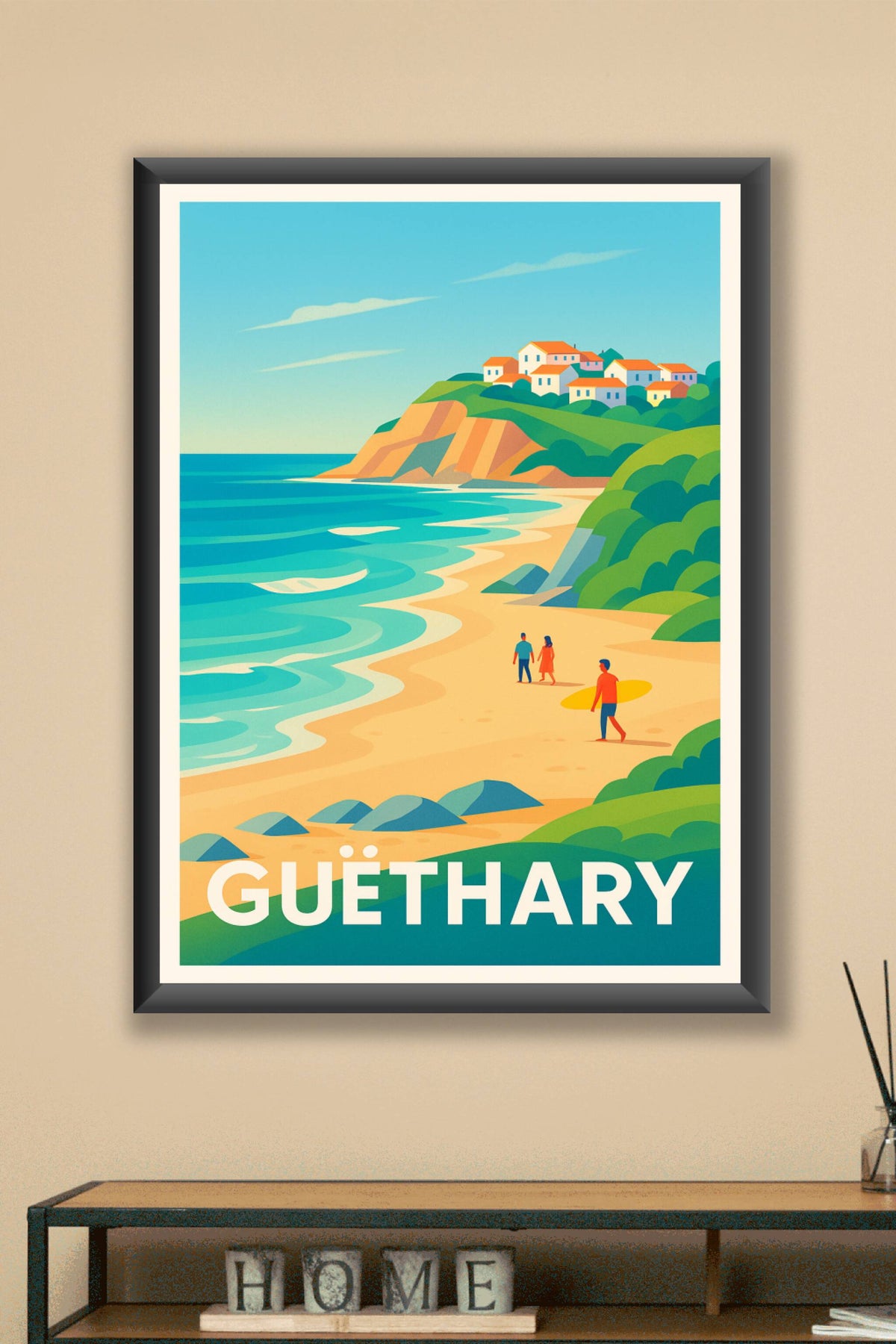 Affiche Guëthary — L'élégance côtière basque · poster d'art de Guëthary