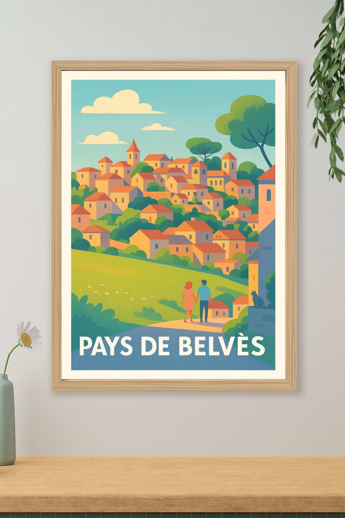 Affiche Pays de Belvès — Charme intemporel en Dordogne · poster d'art de Pays de Belvès