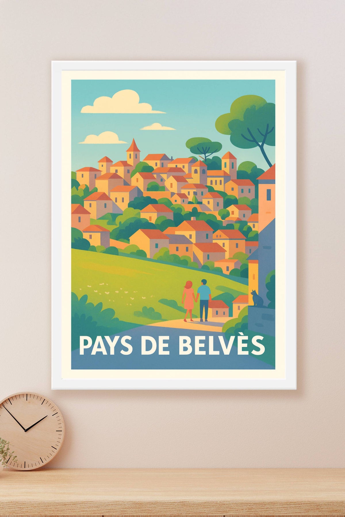 Affiche Pays de Belvès — Charme intemporel en Dordogne · poster d'art de Pays de Belvès