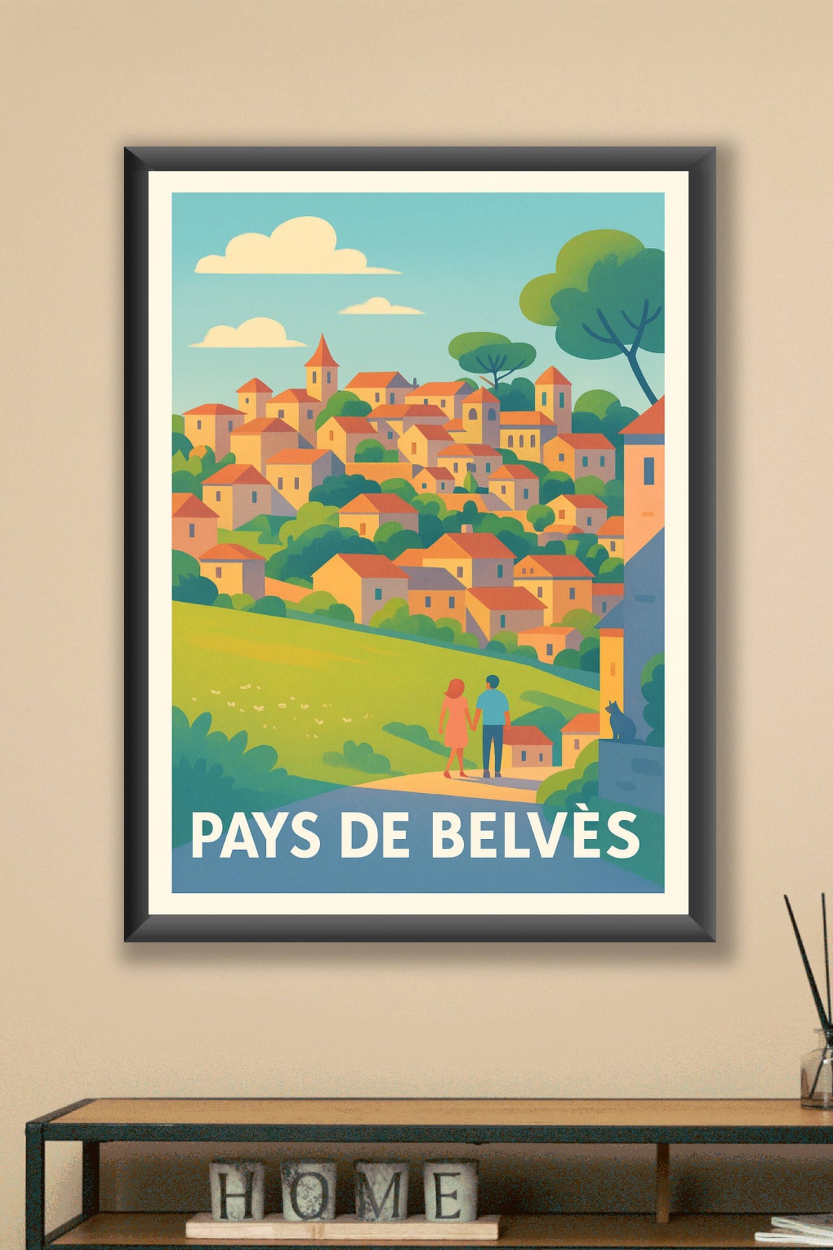 Affiche Pays de Belvès — Charme intemporel en Dordogne · poster d'art de Pays de Belvès