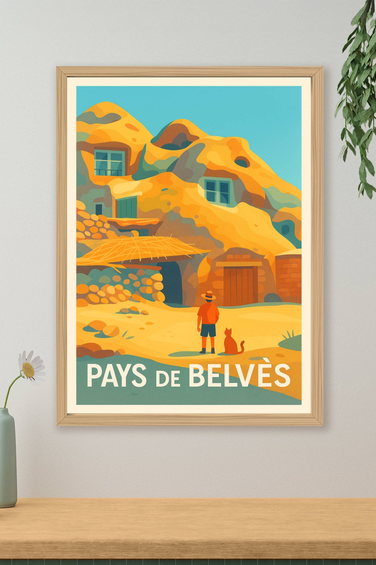 Affiche Belvès — L'authenticité du pays troglodytique · poster d'art de Belvès