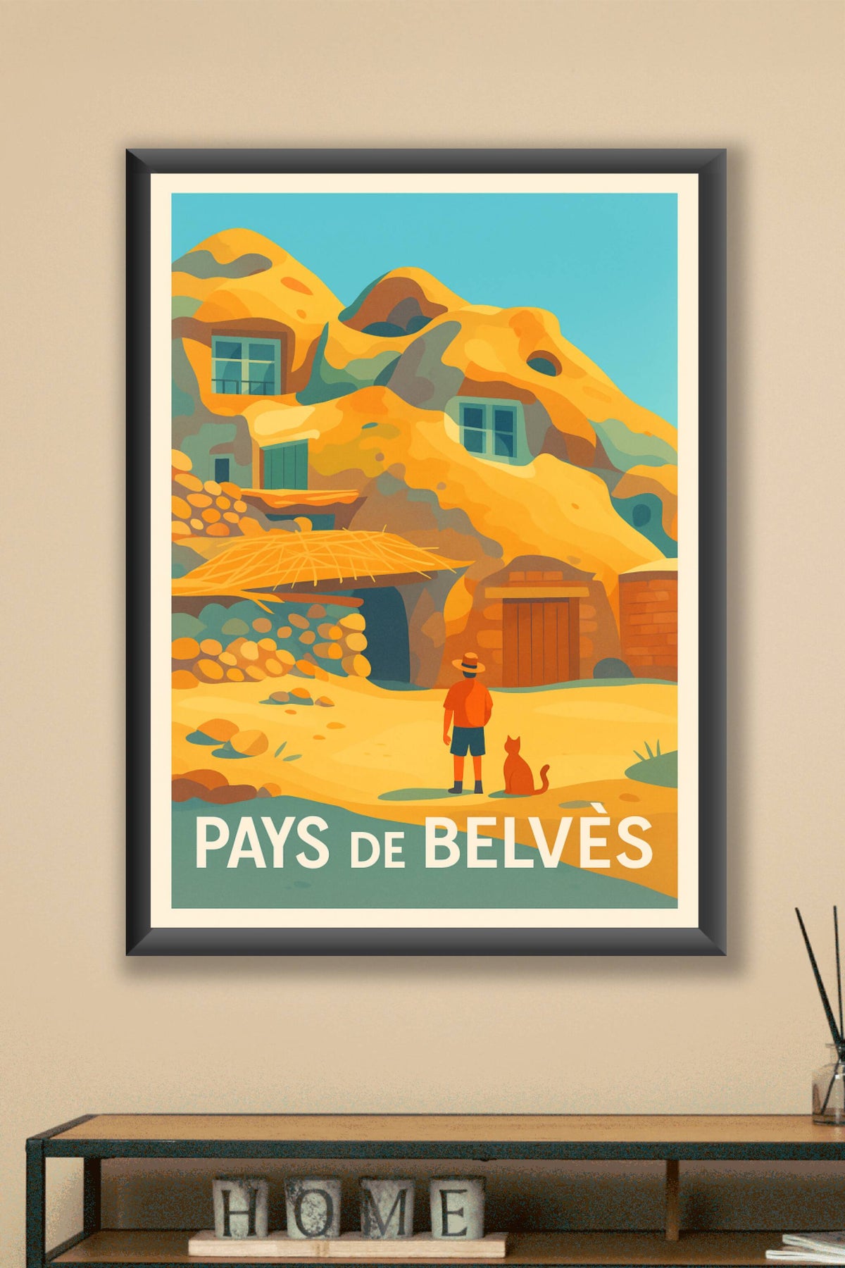 Affiche Belvès — L'authenticité du pays troglodytique · poster d'art de Belvès