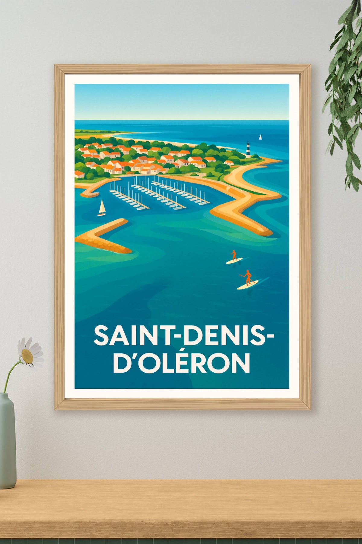 Affiche Saint-Denis-d'Oléron — Évasion côtière ensoleillée · poster d'art de Saint-Denis-d'Oléron