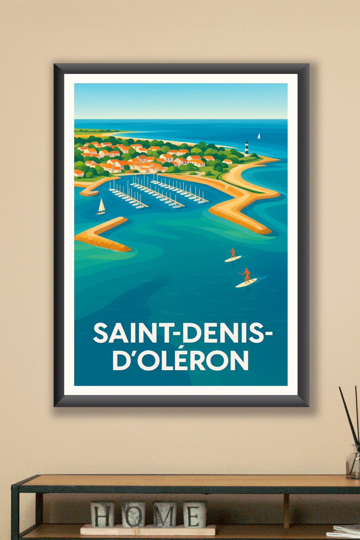 Affiche Saint-Denis-d'Oléron — Évasion côtière ensoleillée · poster d'art de Saint-Denis-d'Oléron