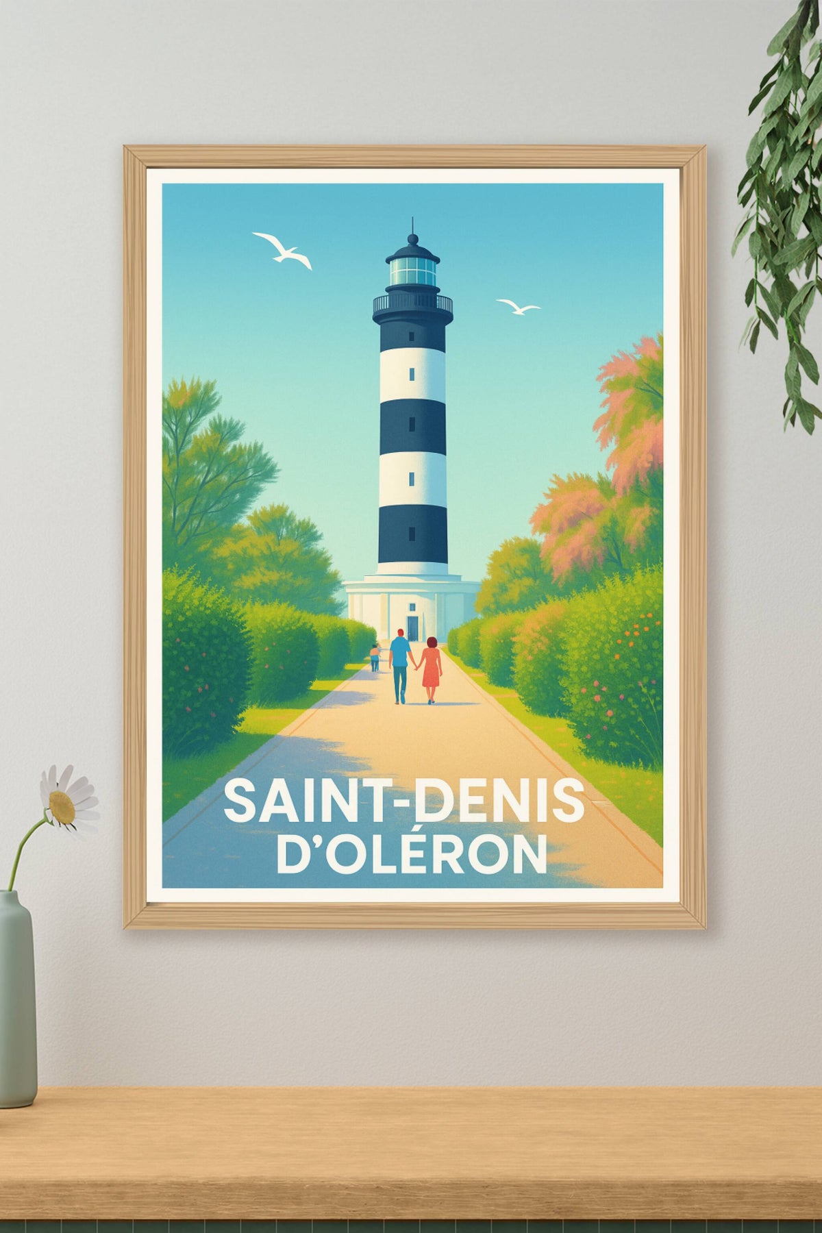 Affiche Saint-Denis d'Oléron — L'élégance du phare au bord de la nature · poster d'art de Saint-Denis d'Oléron