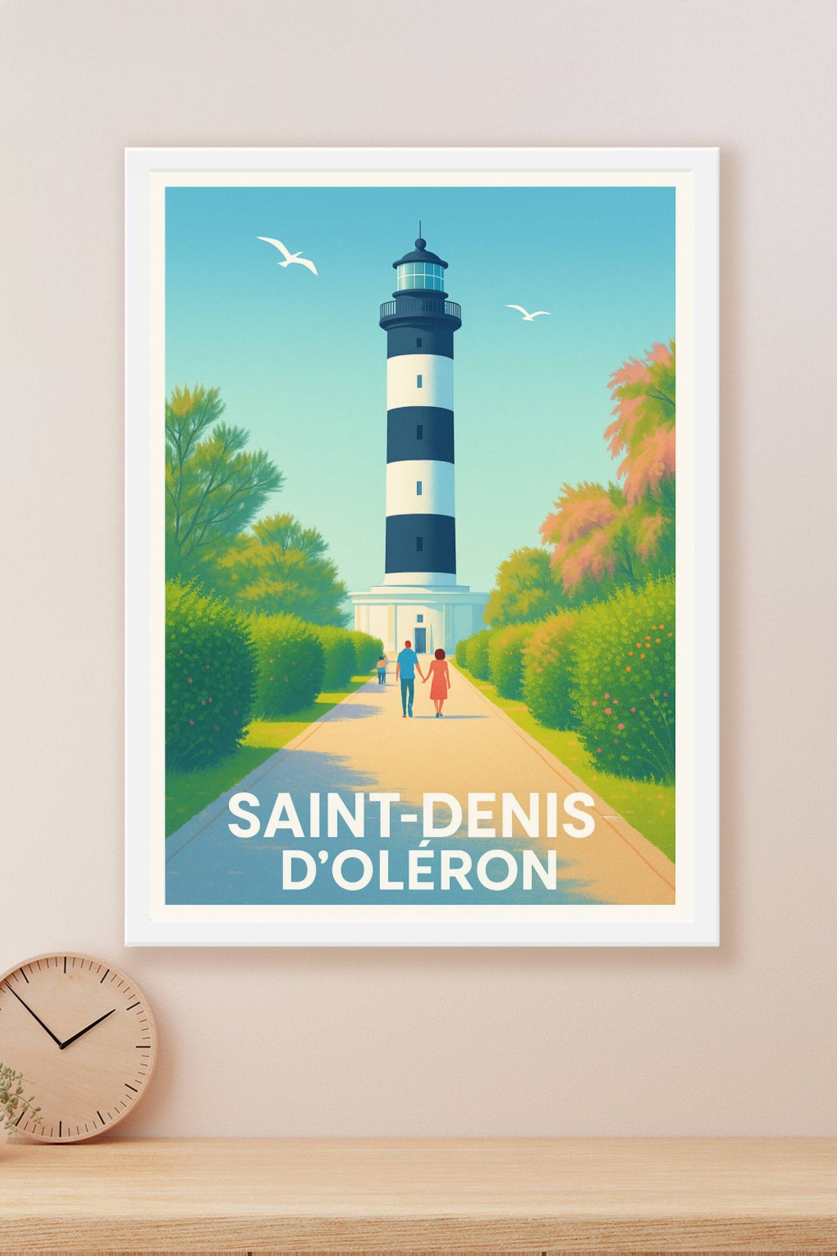 Affiche Saint-Denis d'Oléron — L'élégance du phare au bord de la nature · poster d'art de Saint-Denis d'Oléron