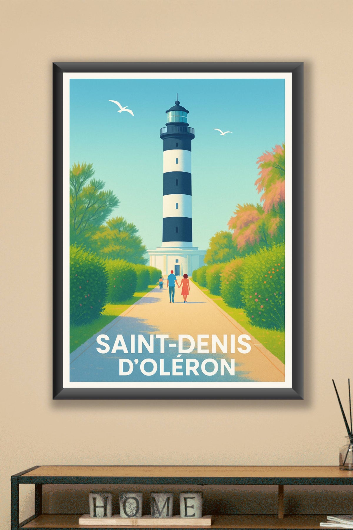 Affiche Saint-Denis d'Oléron — L'élégance du phare au bord de la nature · poster d'art de Saint-Denis d'Oléron