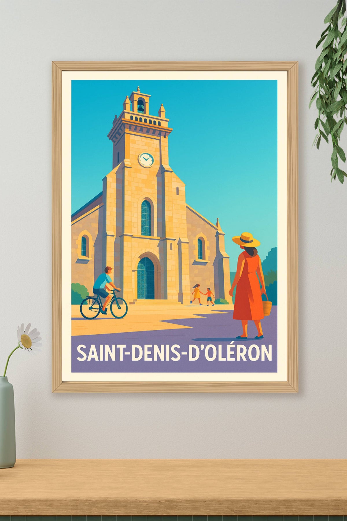 Affiche Saint-Denis-d'Oléron — Charme et lumière au cœur de l'île · poster d'art de Saint-Denis-d'Oléron