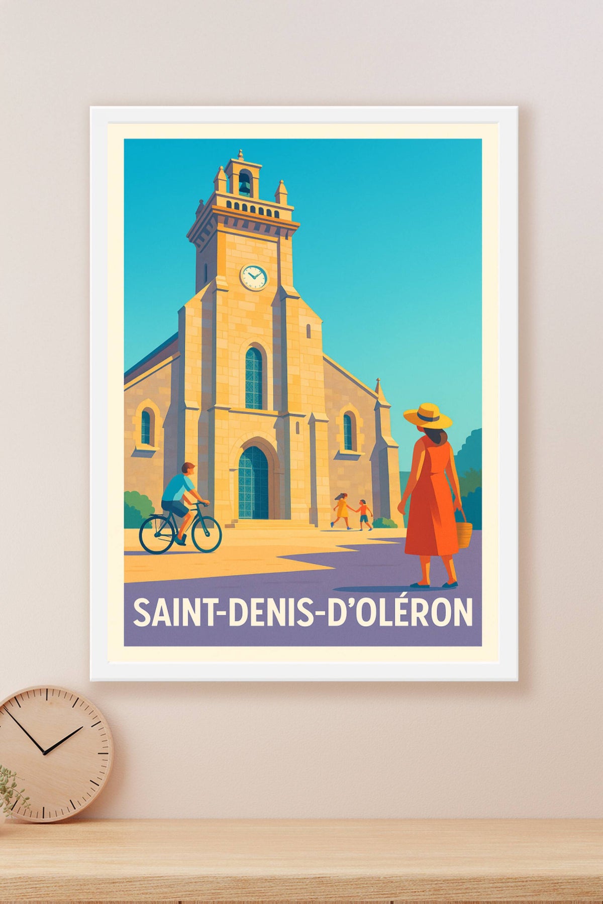 Affiche Saint-Denis-d'Oléron — Charme et lumière au cœur de l'île · poster d'art de Saint-Denis-d'Oléron