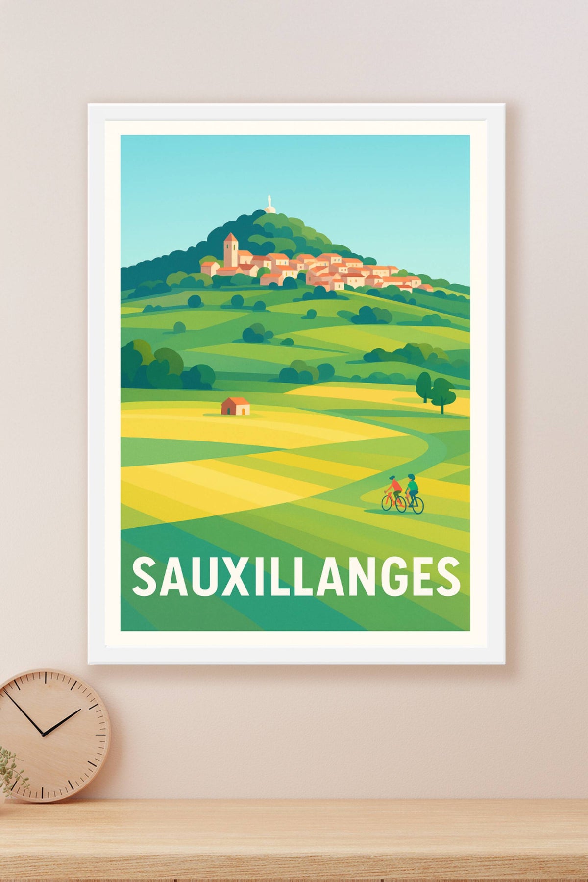 Affiche Sauxillanges — Escapade bucolique au cœur de la nature · poster d'art de Sauxillanges