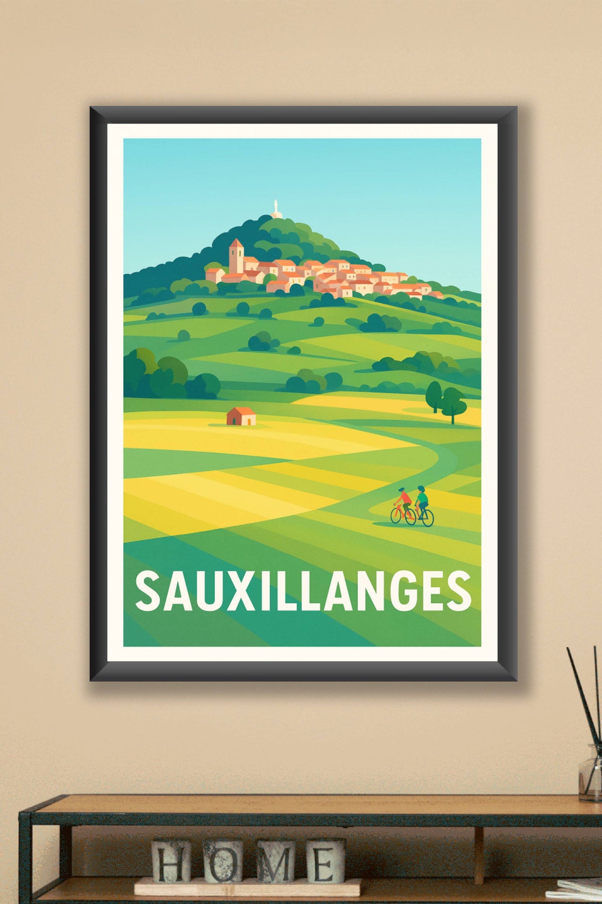 Affiche Sauxillanges — Escapade bucolique au cœur de la nature · poster d'art de Sauxillanges