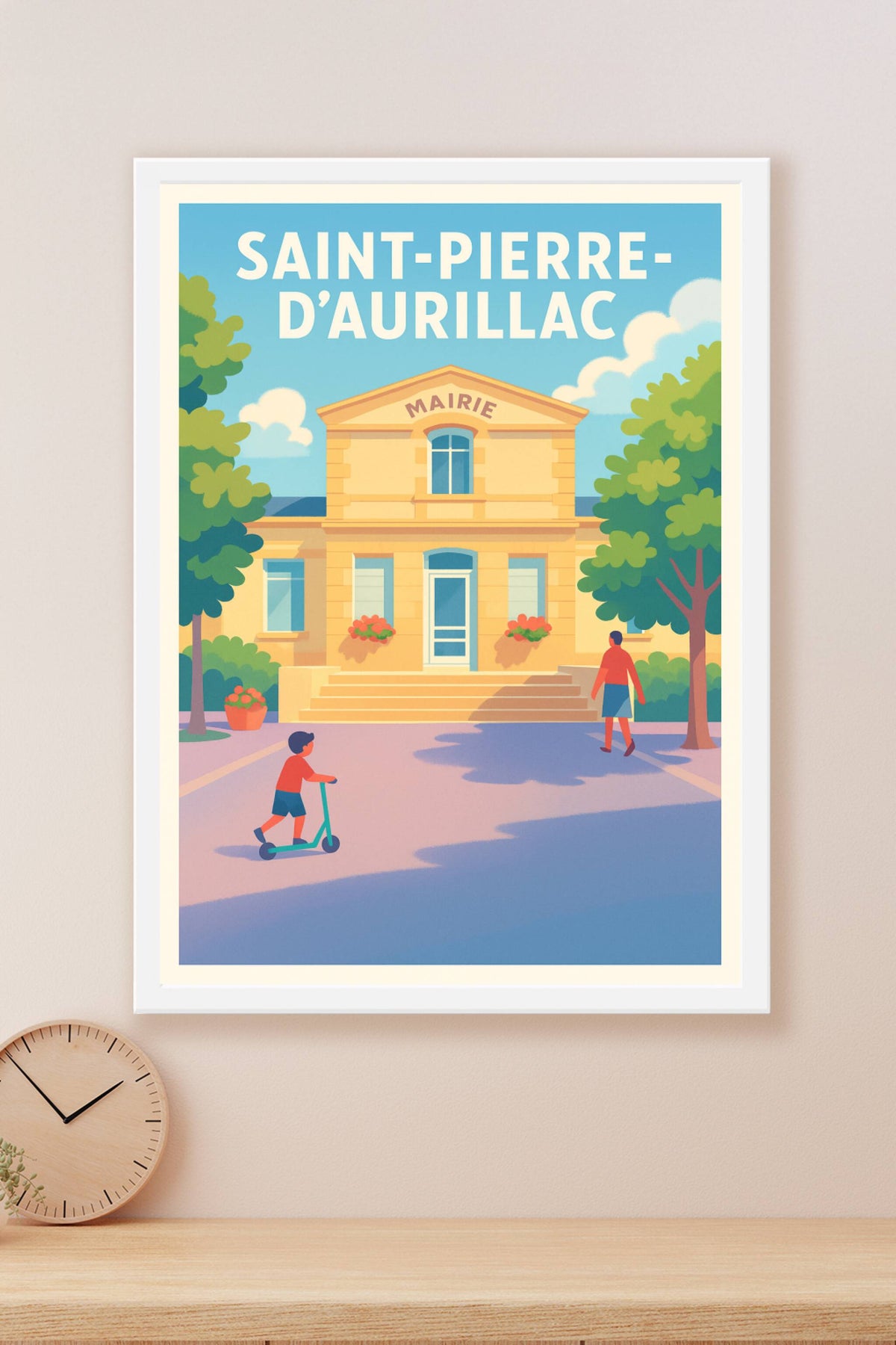 Affiche Saint-Pierre-d'Aurillac — Le charme tranquille de la mairie · poster d'art de Saint-Pierre-d'Aurillac