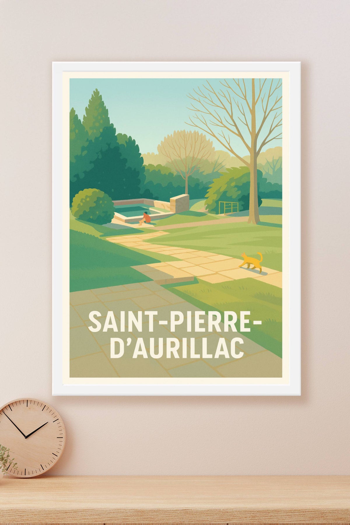 Affiche Saint-Pierre-d'Aurillac — Havre de paix et nature · poster d'art de Saint-Pierre-d'Aurillac